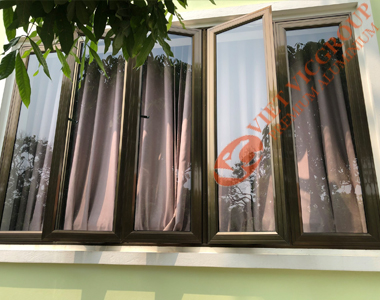Cửa nhôm anode nâu đồng mẫu 01